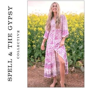 Spell & The Gypsy Spell Mossy Button Through Gown, Size S, NWT